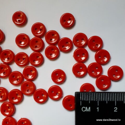 Poga sarkana, maza, D-9 mm, piešūjamā plasmasas