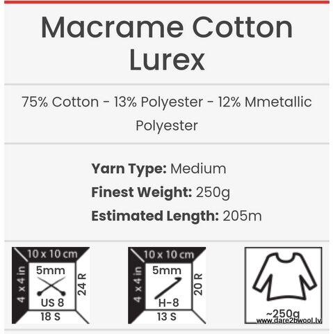 Macrame Cotton  Lurex