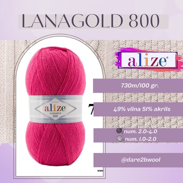 LANAGOLD 800 ALIZE 730m/100 gr.