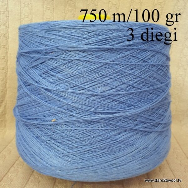 Лён в 3 нити цвет голубой 750m/100 гр.