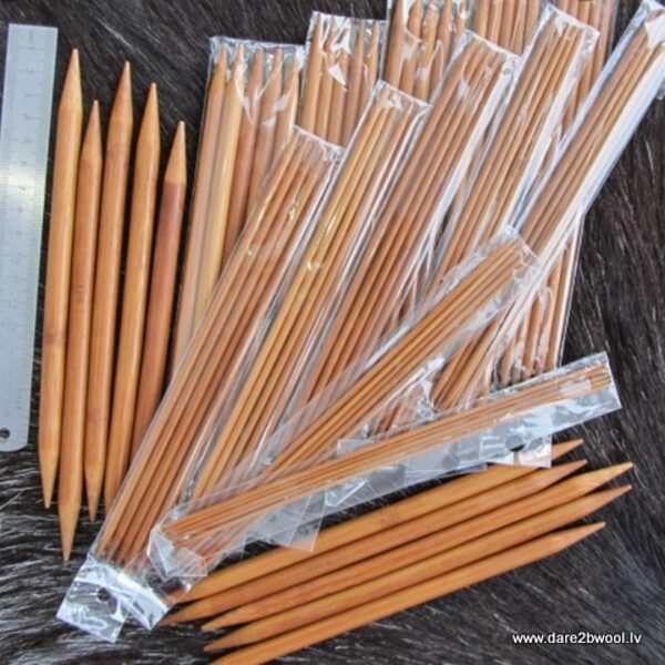 Спицы для вязания носков - 13 см, бамбук