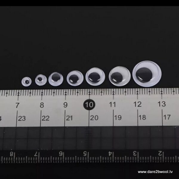 Plastmasas actiņas, kustīgas, pielīmējamas D: 4/5/6/7/8/10/12 mm