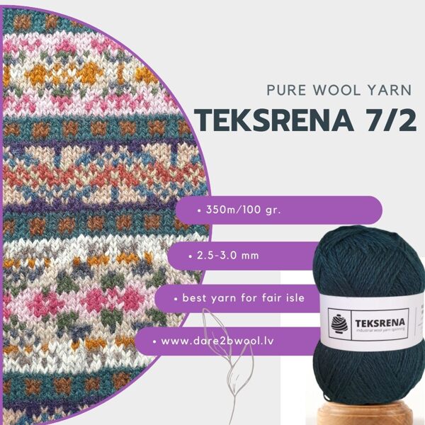 TEKSRENA 7/2 100% vilna 100 gramm