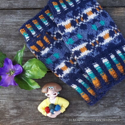 Bezpirkstu cimdi -mittenes -dzivkārtiga vilnas dzija -2021. gada darbs