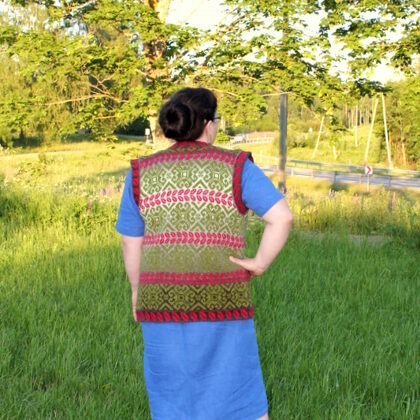 Rakstaina veste -dzivkārtiga vilnas dzija -2020. gada darbs